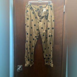 NWT jcrew polka dot chino pants